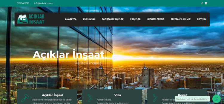 İnşaat Firması Kurumsal Web Sitesi