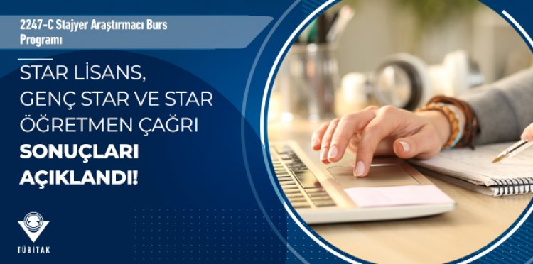 2247-C Stajyer Araştırmacı Burs Programı – STAR Lisans, Genç STAR ve STAR Öğretmen Çağrıları Sonuçları Açıklandı