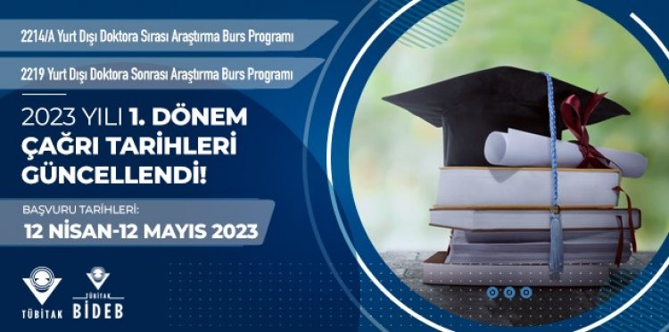 BİDEB 2214/A Yurt Dışı Doktora Sırası Araştırma Burs Programı ve BİDEB 2219 Yurt Dışı Doktora Sonrası Araştırma Burs Programı 2023 Yılı 1. Dönem Çağrı Tarihleri Güncellendi!